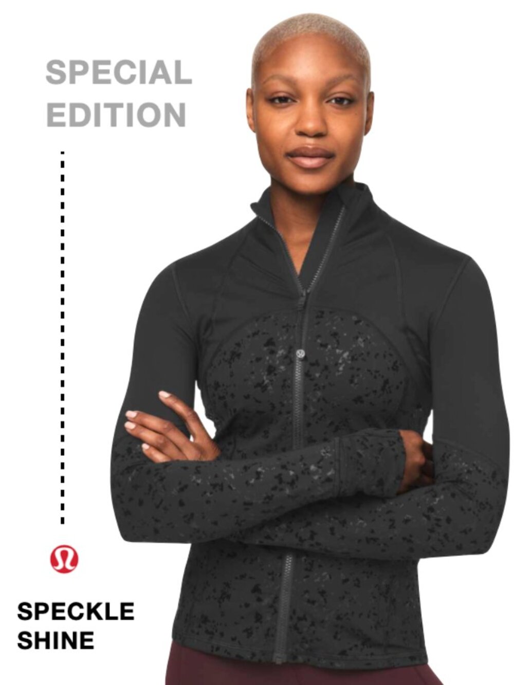 Lululemon Black Speckle Shine Define Jacket Size 6